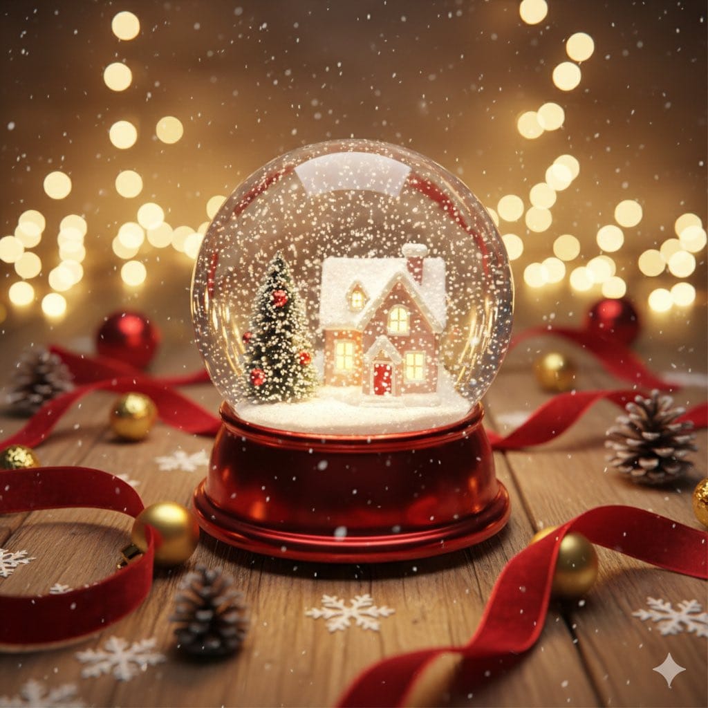 Cinematic Christmas Snow Globe Scene