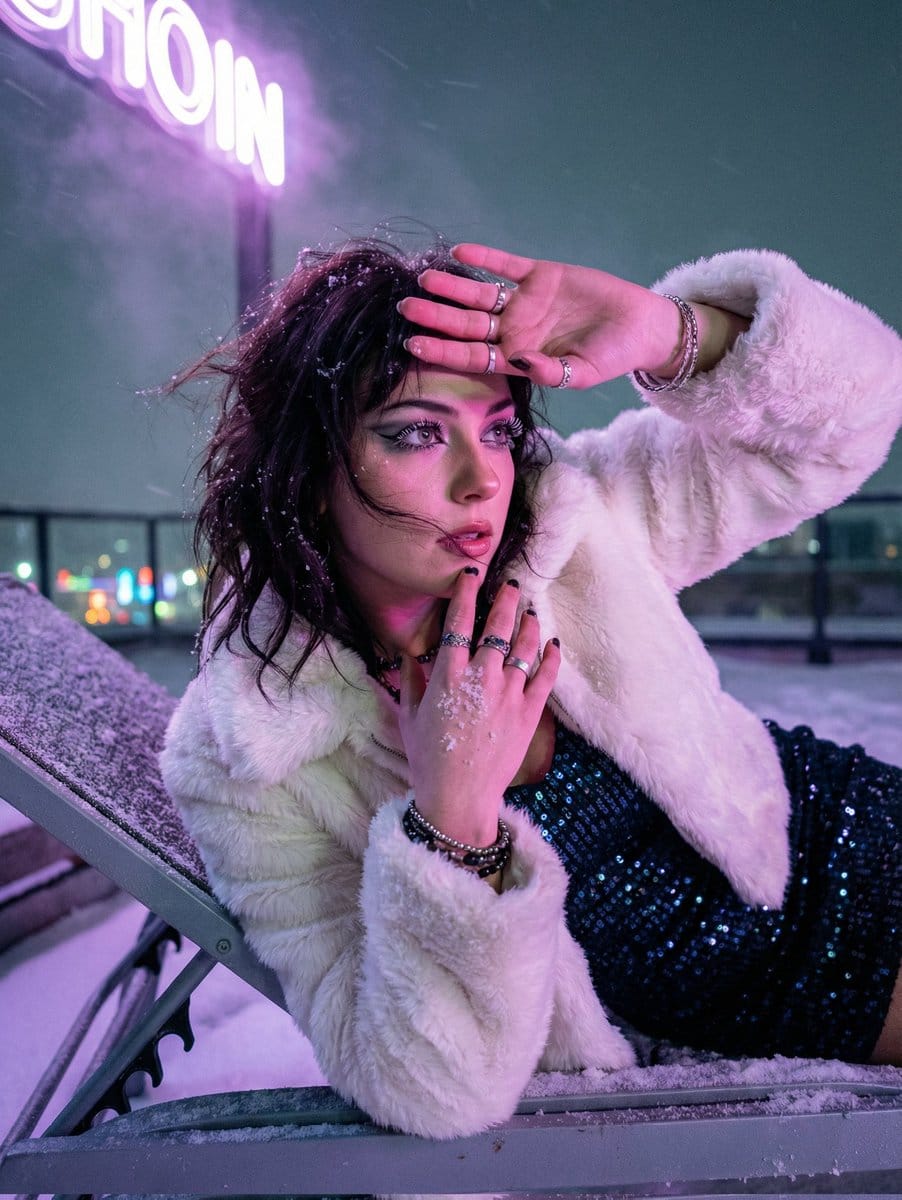 Cinematic Collage and Moody Winter Portrait Prompts