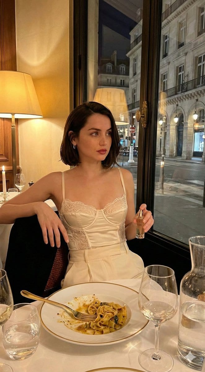 Cinematic Fashion Editorial of Ana De Armas at Night