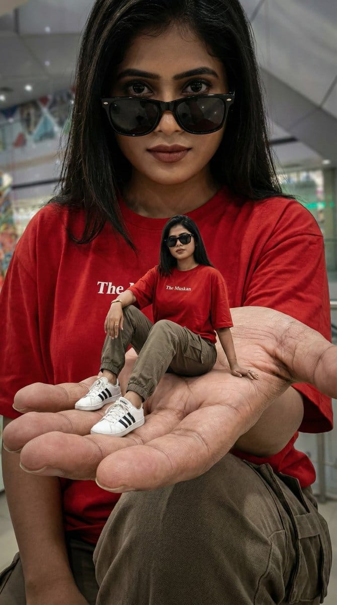 Cinematic Giant Holding Miniature Self