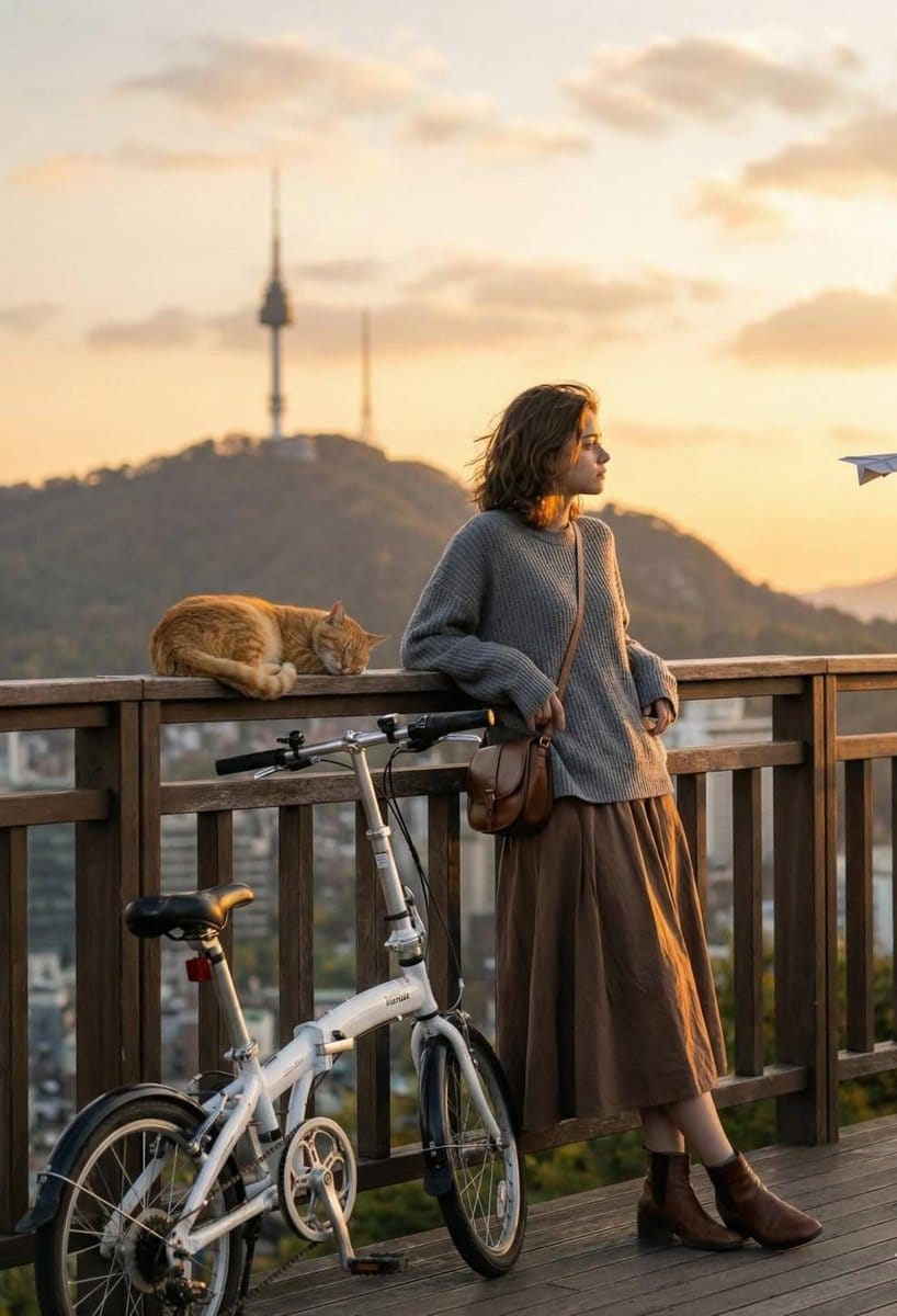 Cinematic Golden-Hour City View Portrait