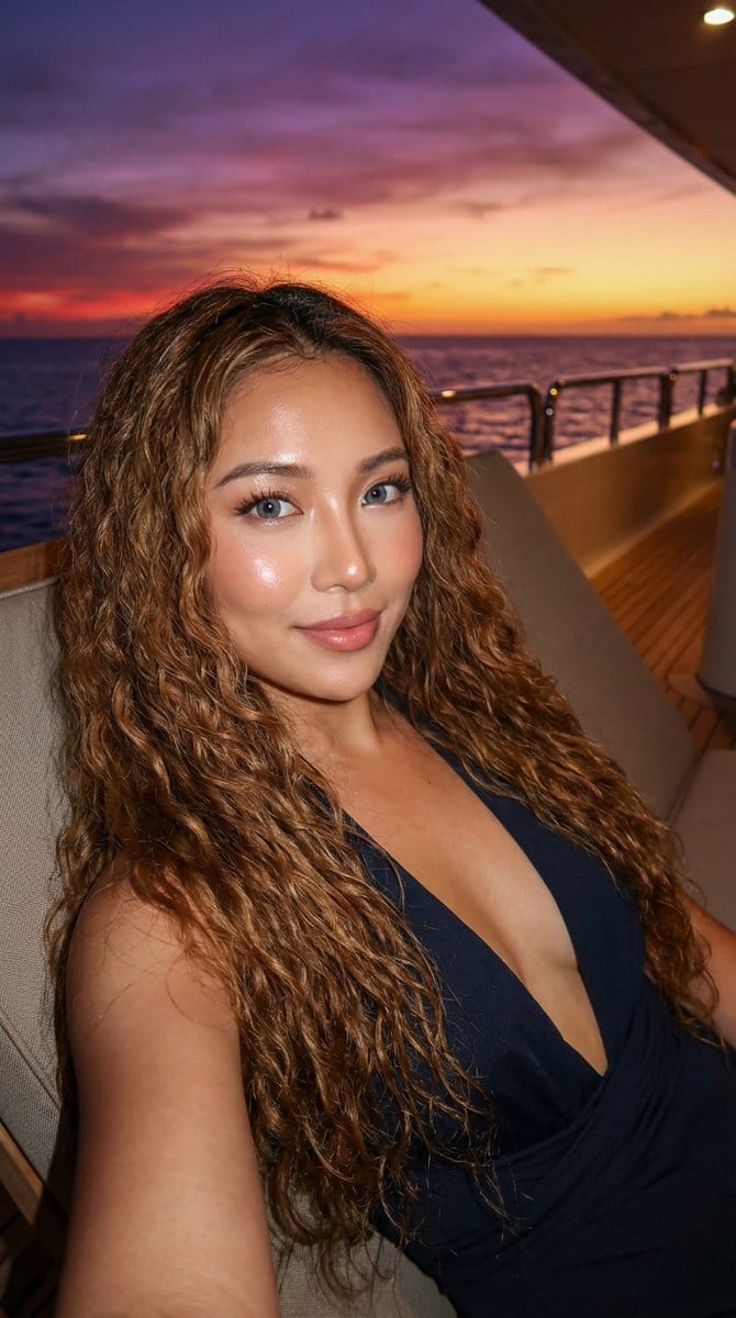 Cinematic Korean Aesthetic Sunset Portrait (JSON)