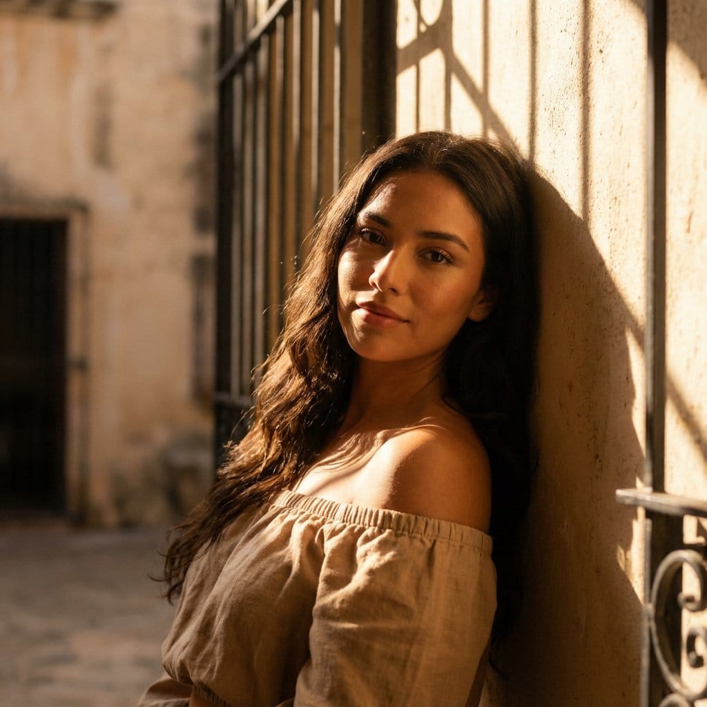 Cinematic Latina Portrait with Volumetric Light