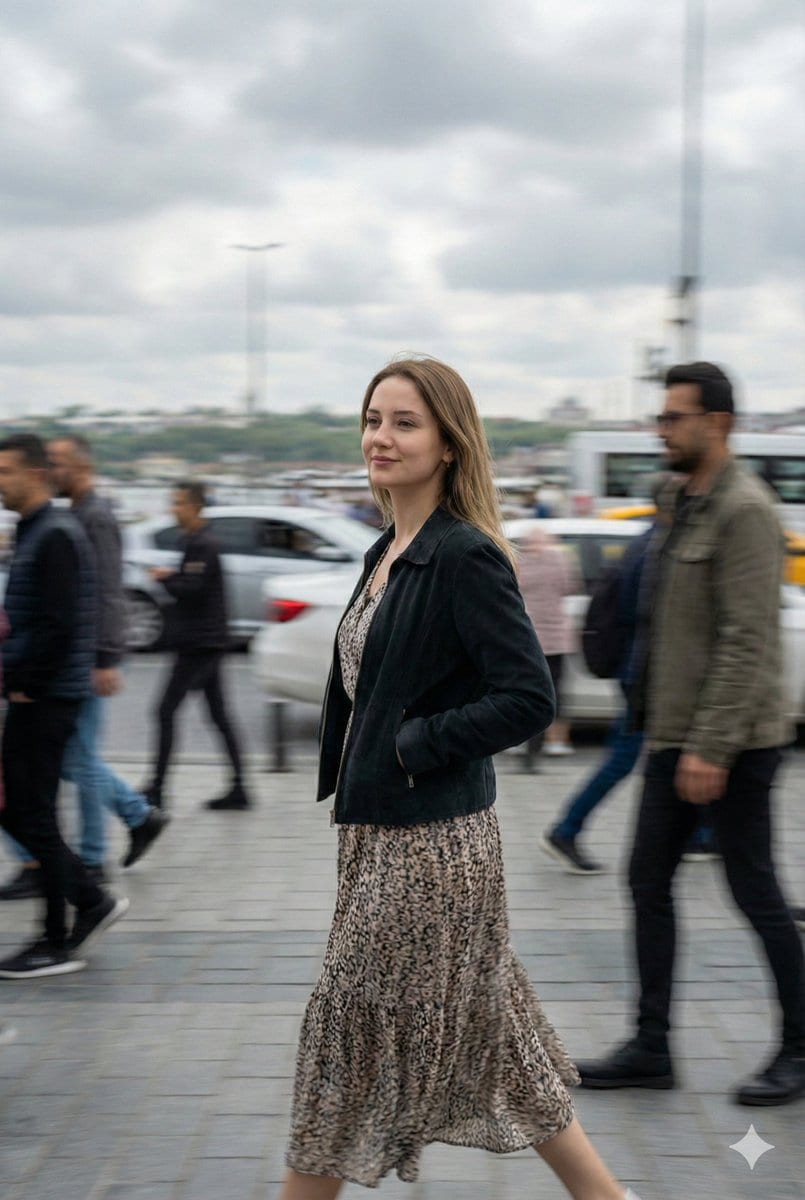 Cinematic Motion Blur Street Portrait Prompt