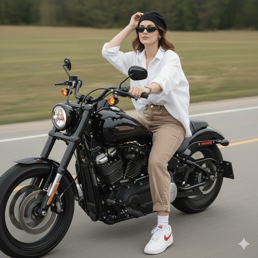 Cinematic Motorcycle Ride with Identity Lock