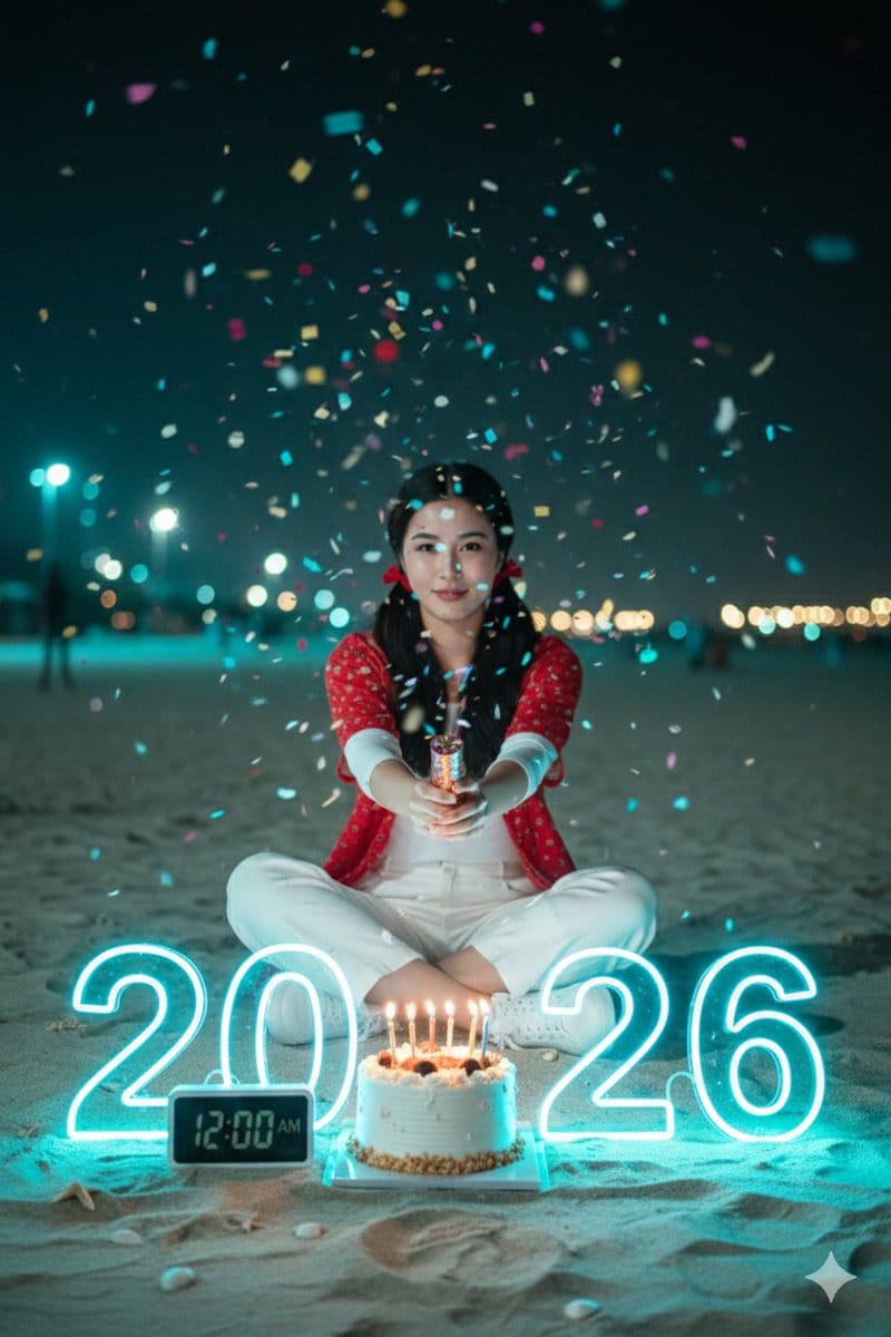 Cinematic New Year 2026 Birthday Photoshoot Prompt