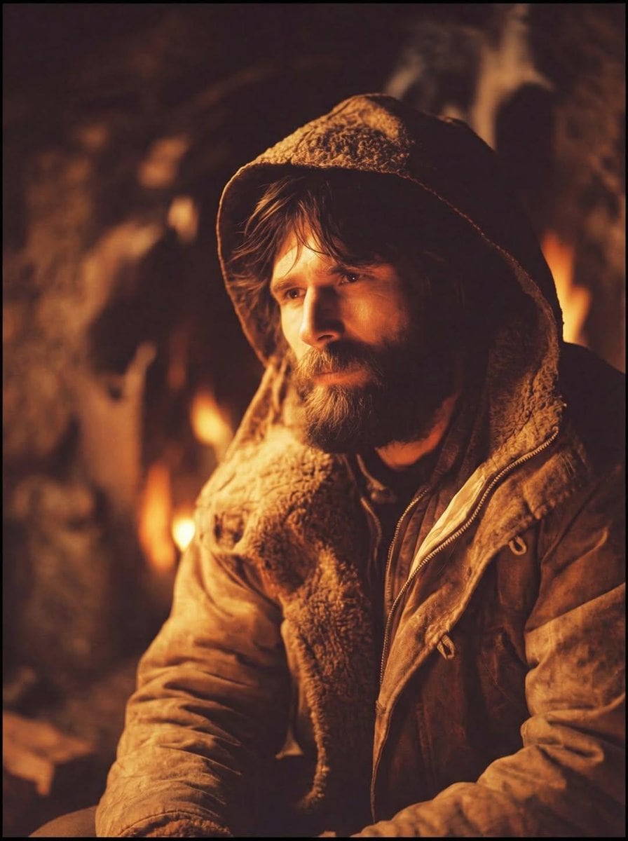 Cinematic Portrait of a Rugged Survivalist Prompt