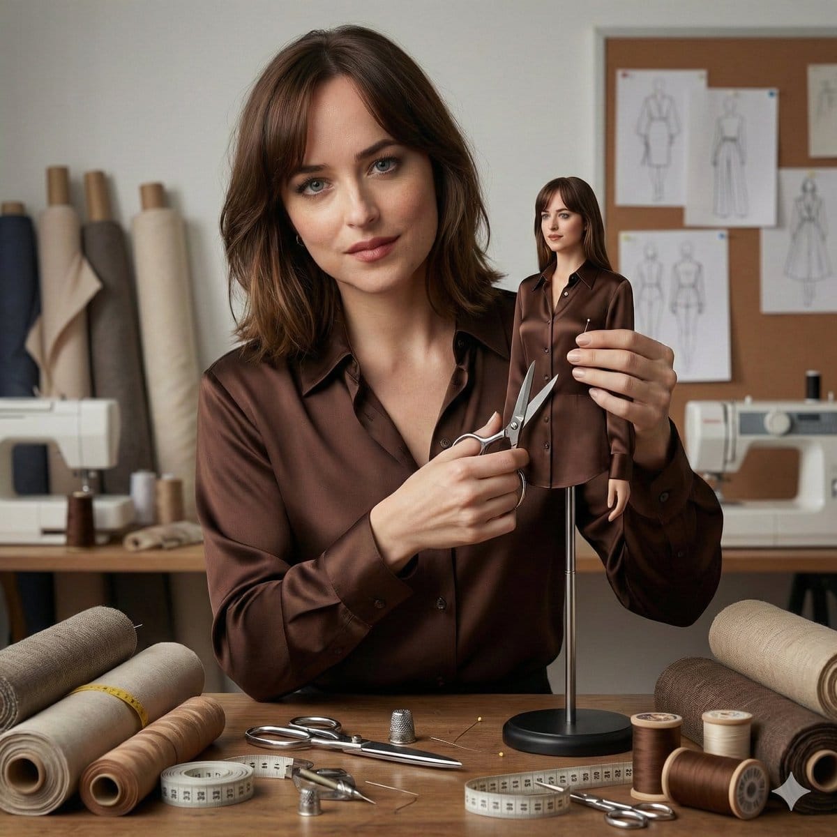 Cinematic Portrait of Tailor and Miniature Mannequin