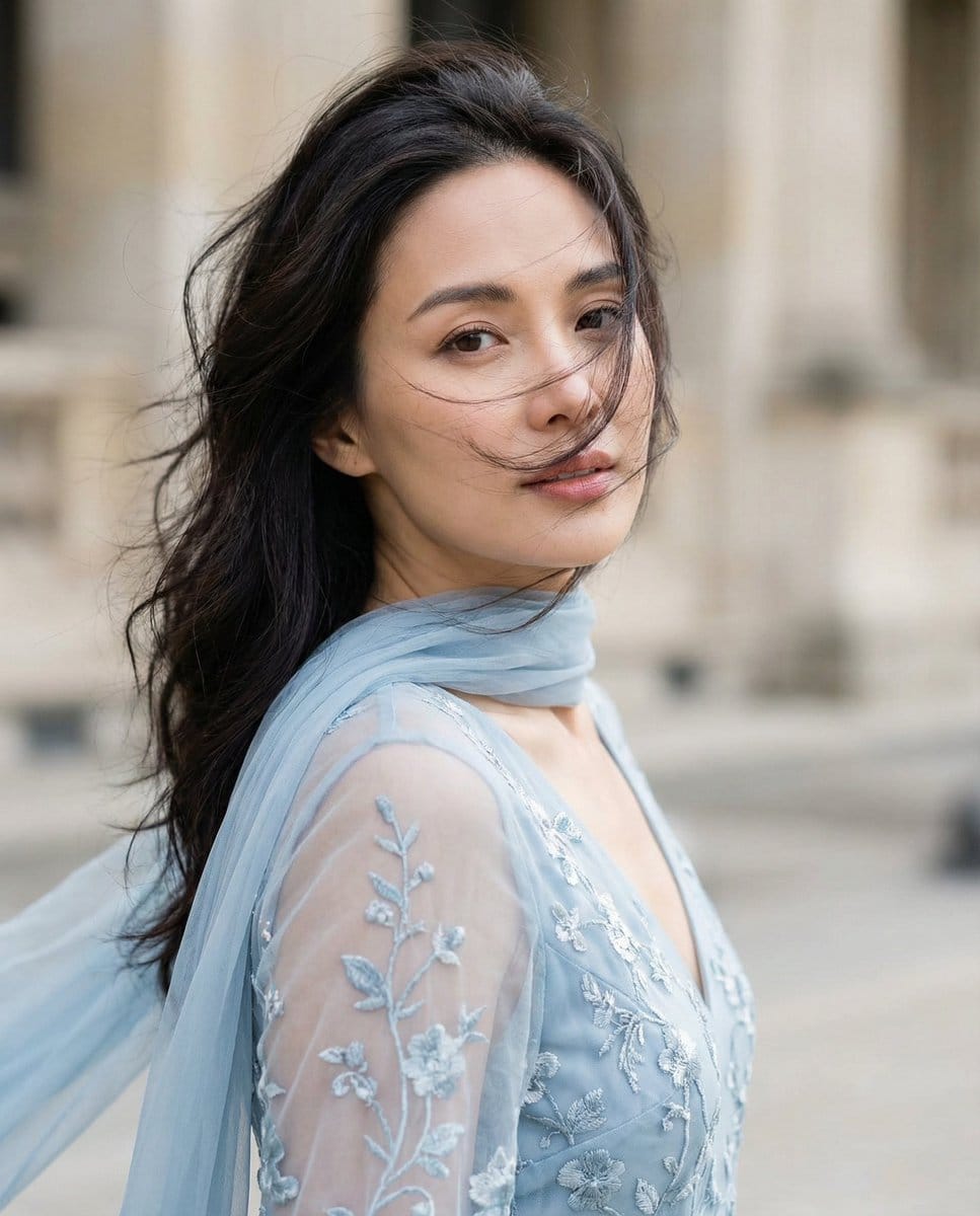 Cinematic Portrait with Dynamic Wind Motion