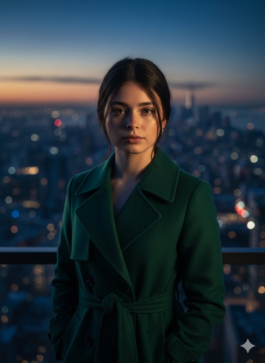 Cinematic Skyline Portrait with Identity Reference