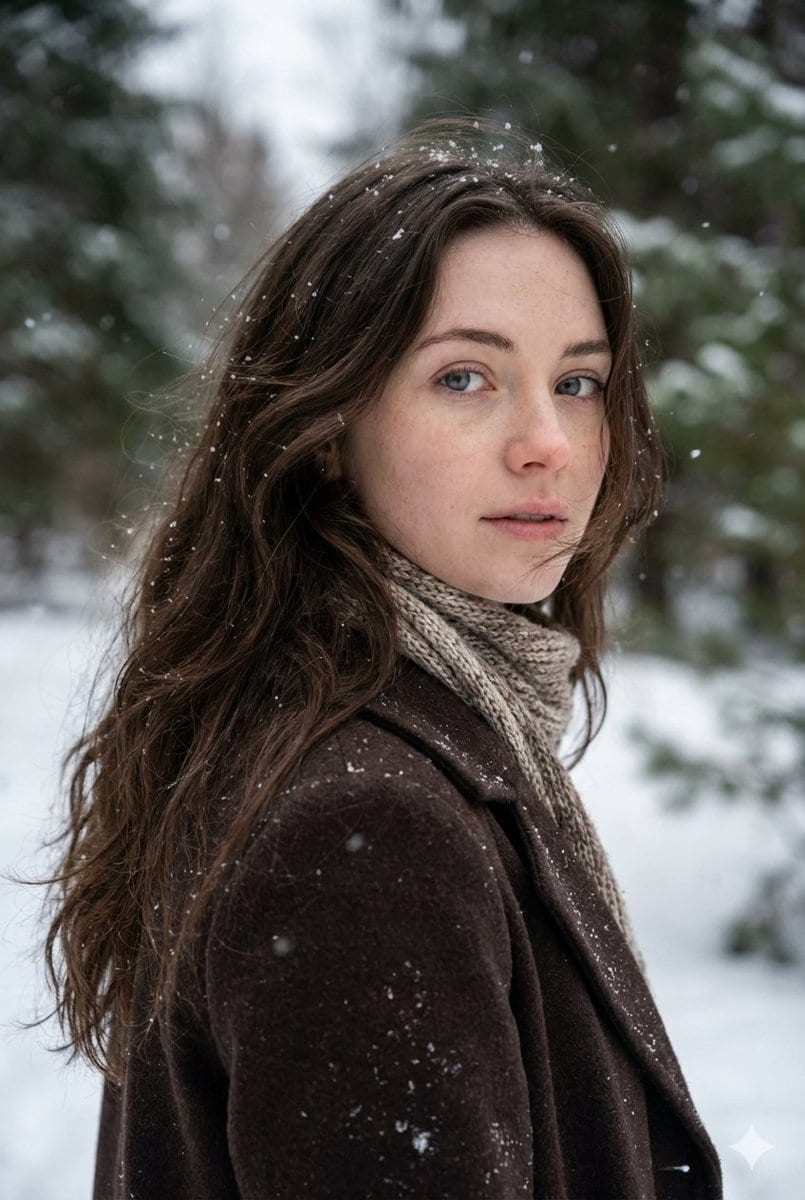 Cinematic Winter Forest Portrait