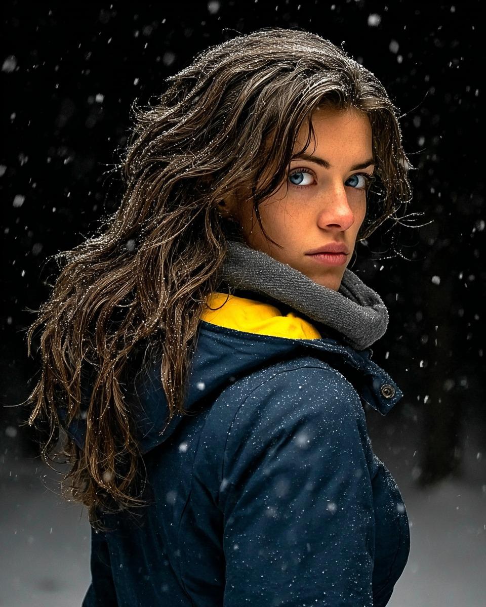 Cinematic Winter Portrait with Hyper-Detail