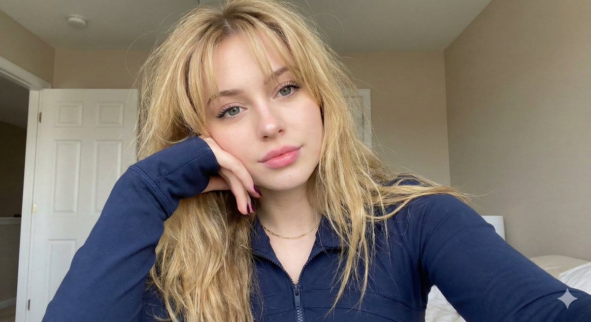 Close-up Portrait with Hand Resting on Cheek