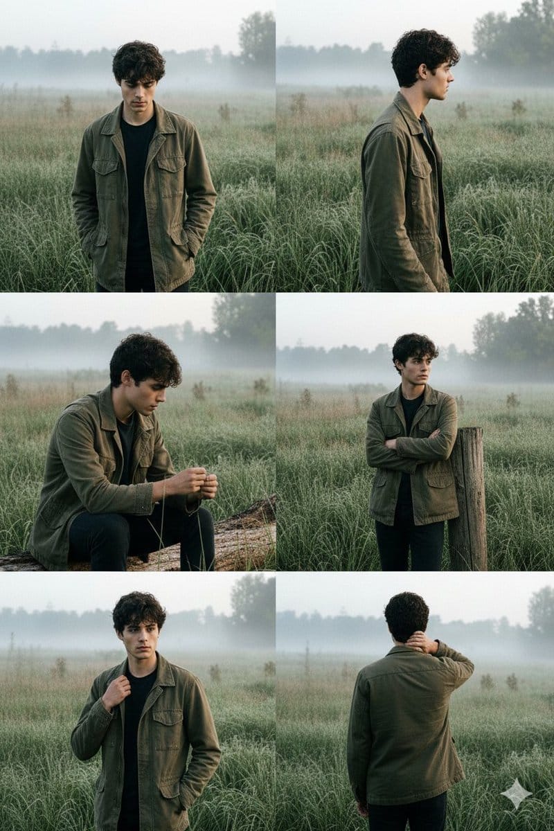 Contemplative Meadow Portrait Prompt (Identity Preservation)