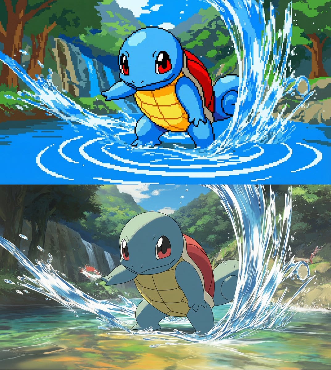 Convert scene to low-res pixel art