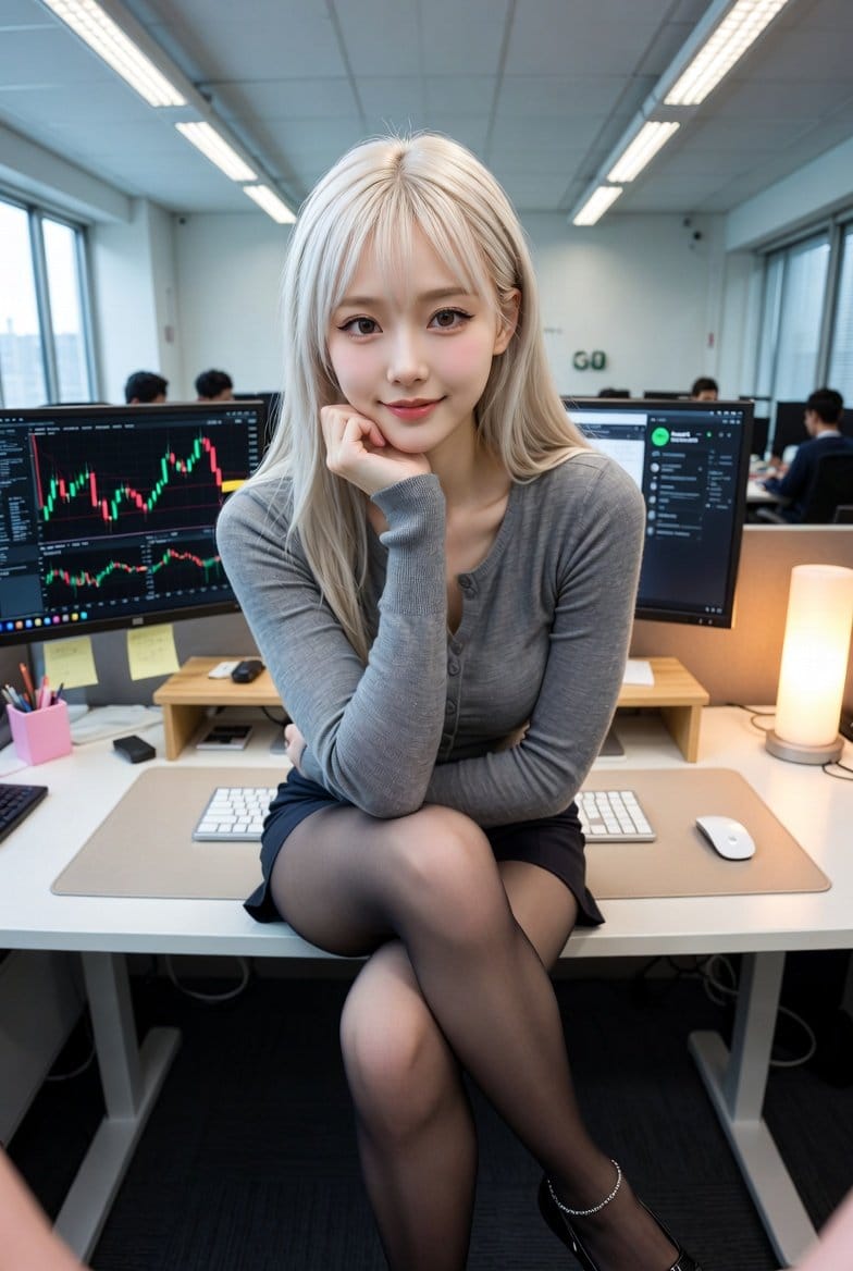 Corporate Office Trading Floor Selfie Prompt