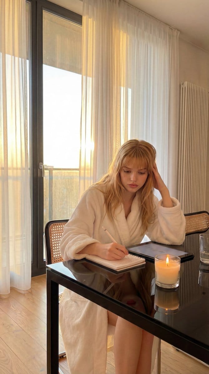 Cozy Golden Hour Writing Scene Prompt