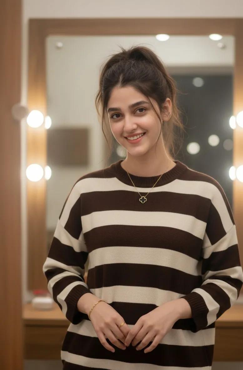 Cozy Indoor Lifestyle Portrait with Vanity Mirror