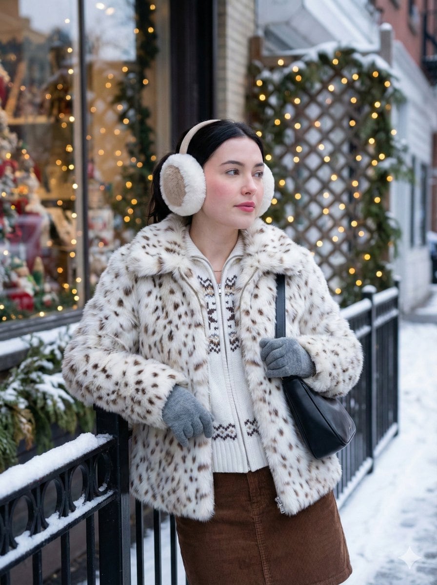 Cozy Winter Street Fashion Portrait Prompt