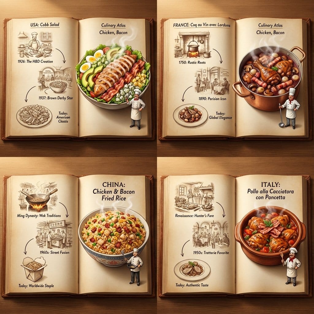 Culinary Atlas Grid: 3D Pop-up Recipe Dioramas