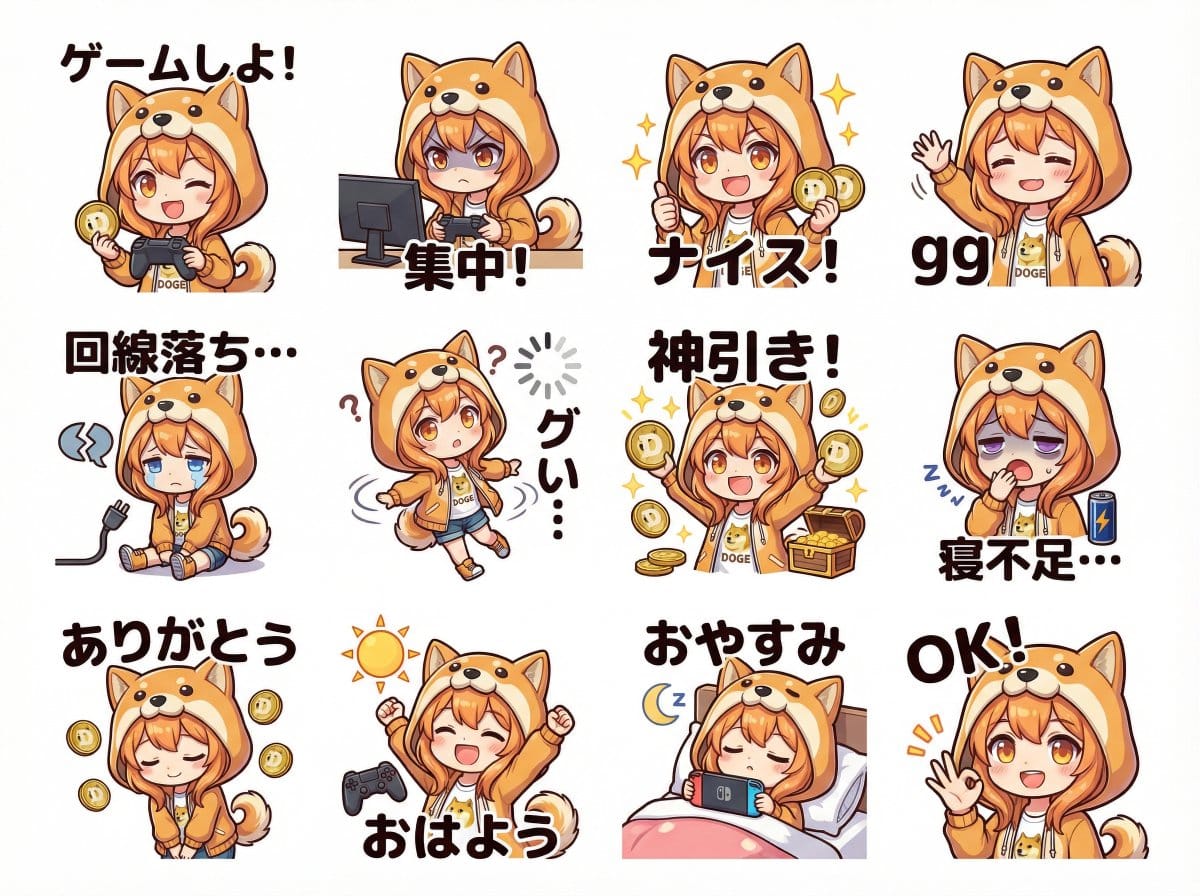Cute Shima-enaga LINE sticker set