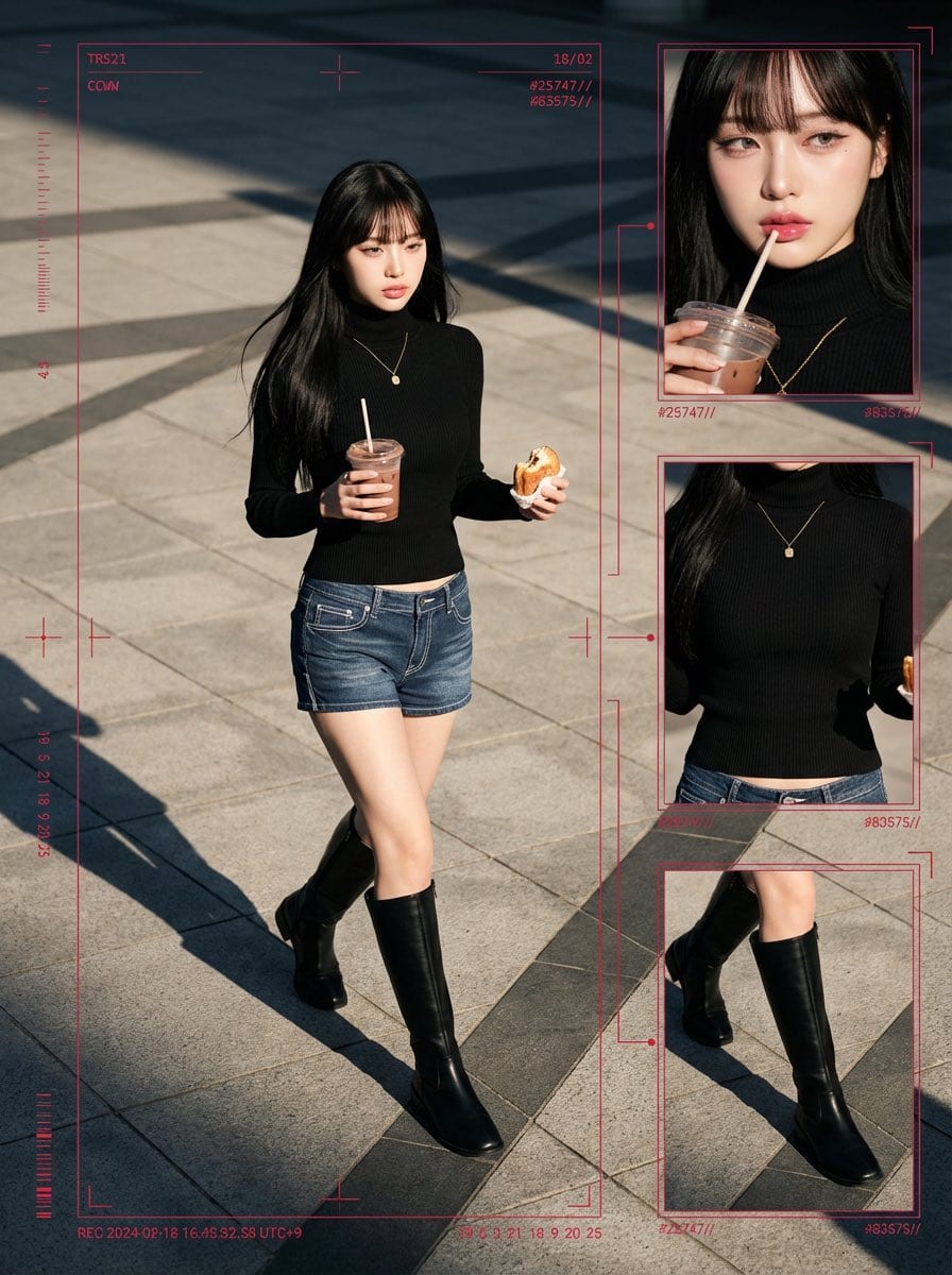 Cyber-Grunge Surveillance Fashion Editorial Prompt (Japanese Woman)