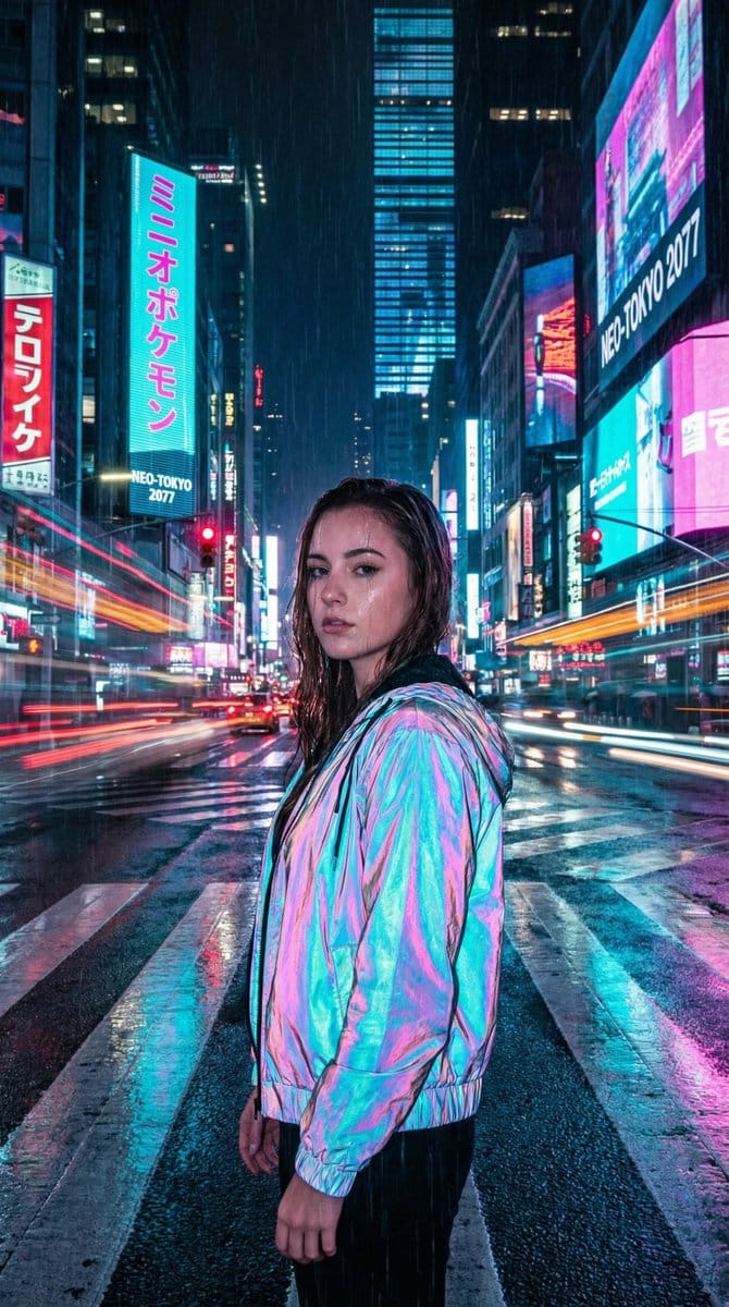 Cyberpunk City Night Scene