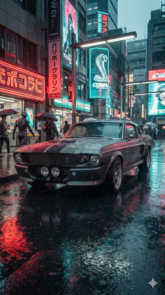 Cyberpunk Muscle Car Cinematic Prompt