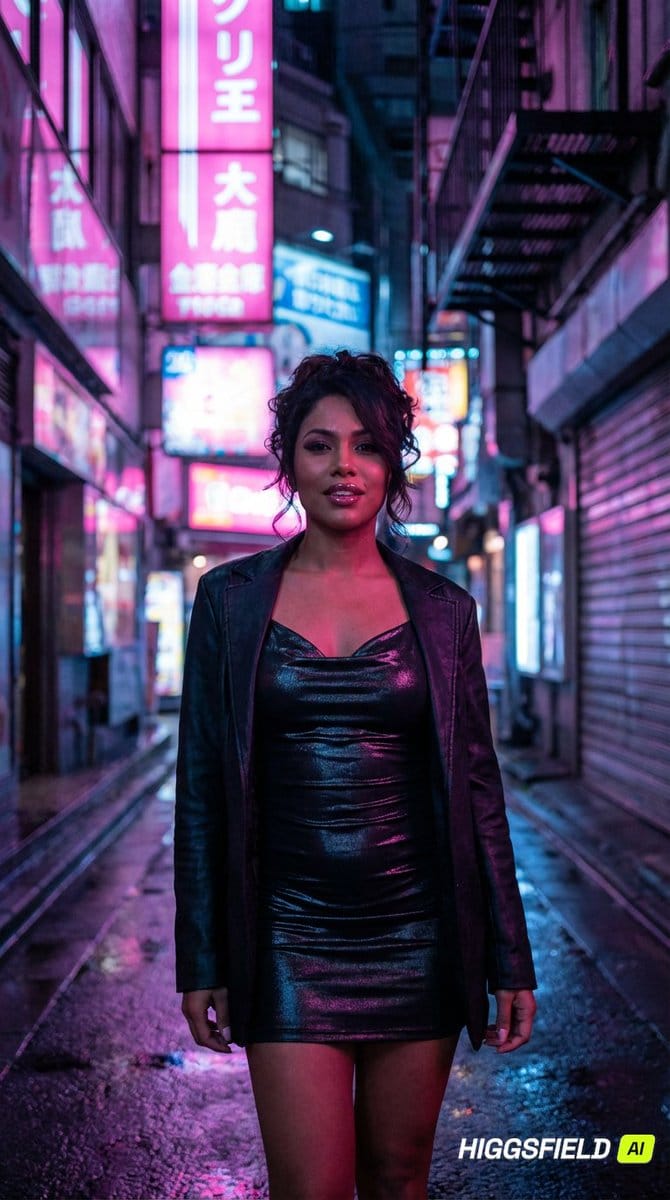 Cyberpunk Neon City Street Photography Prompt