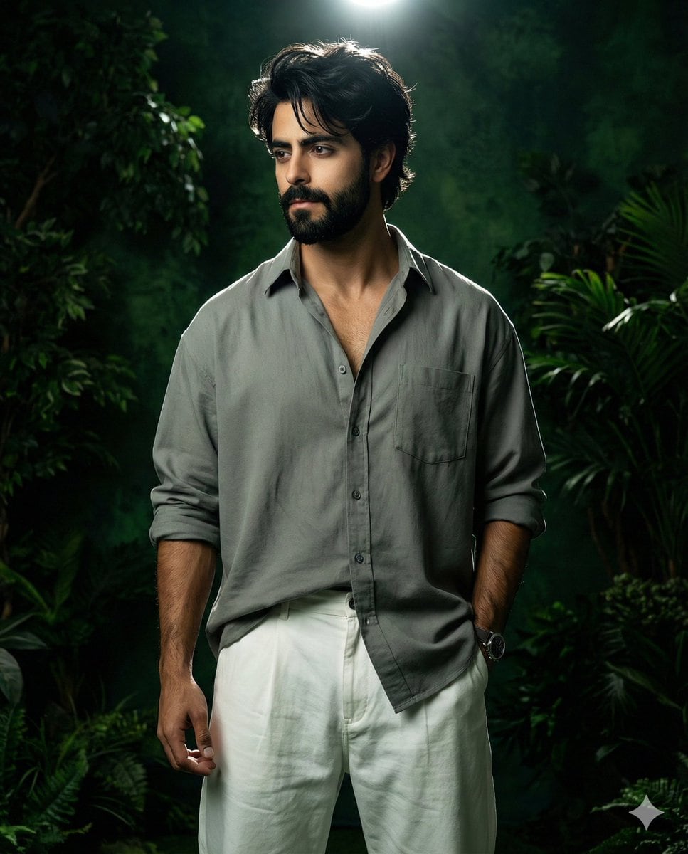 Dark Green Cinematic Male Portrait with Identity Lock