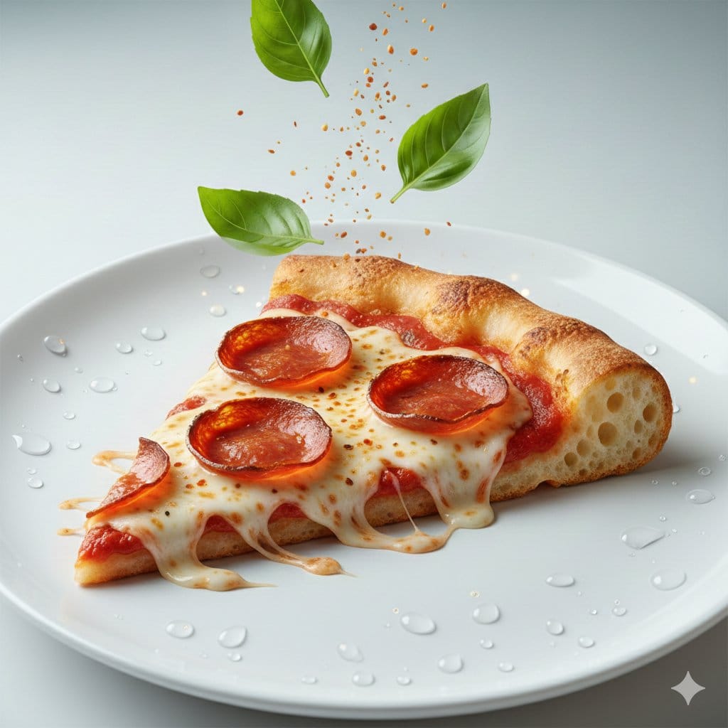 Deconstructed Floating Pizza Still Life Prompt