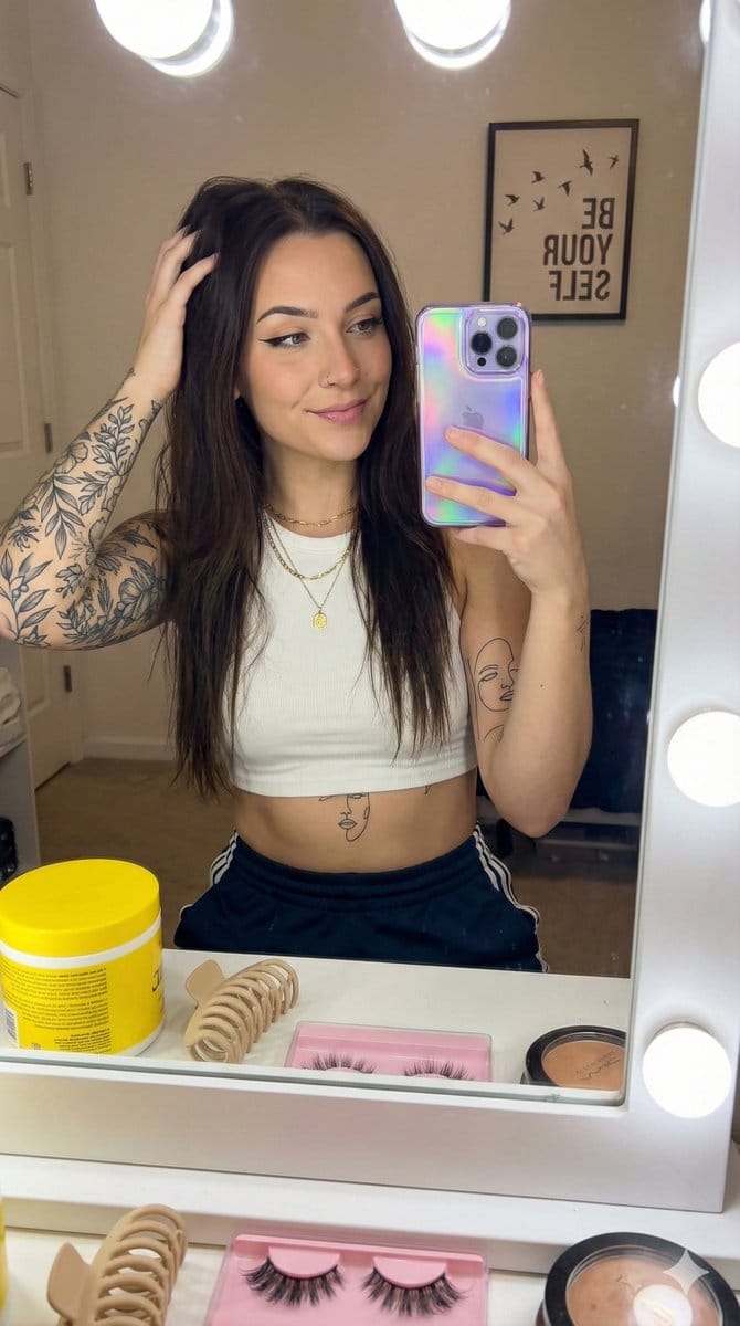 Detailed Social Media Mirror Selfie Portrait