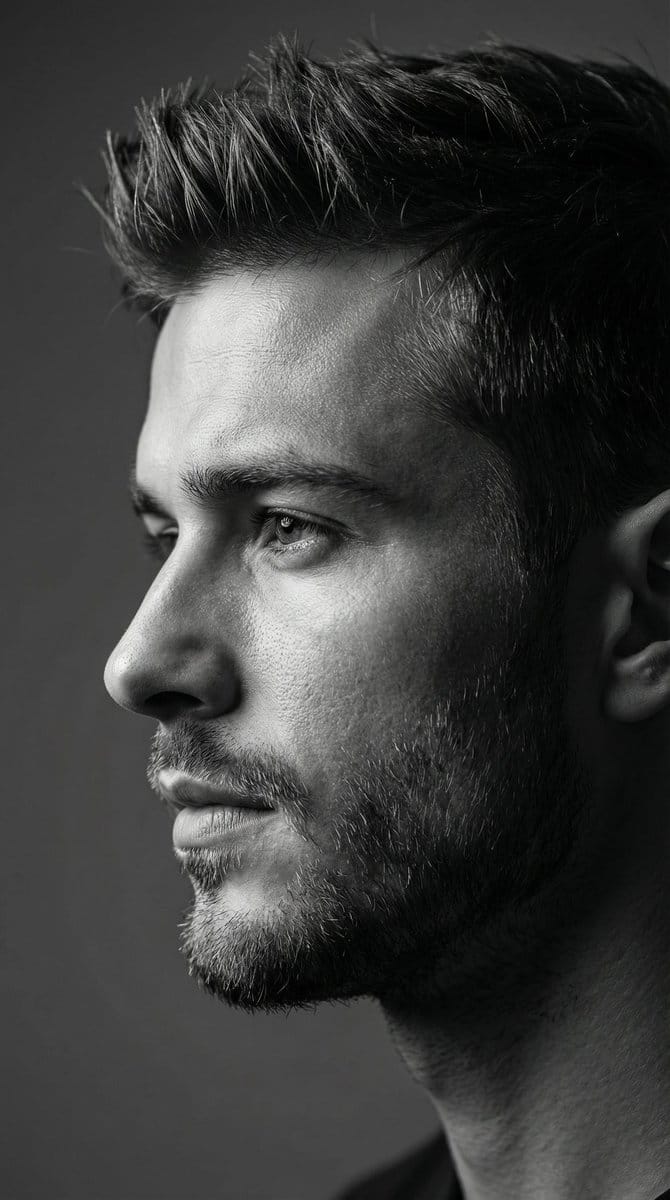 Dramatic Black and White Male Portrait