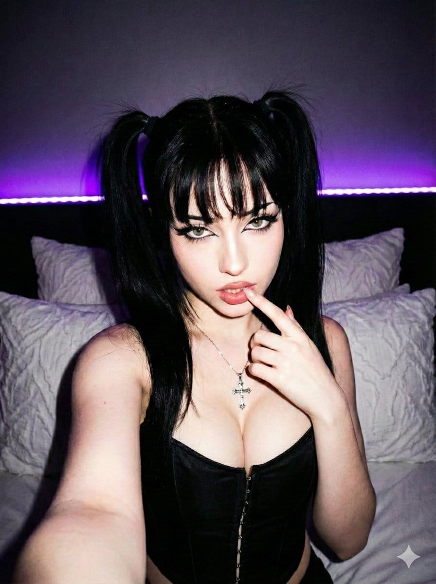 E-girl/Y2K Grunge Flash Selfie Prompt