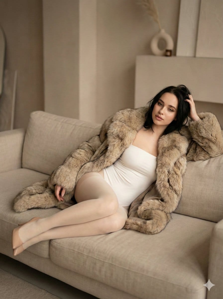 Elegant Glamour Portrait in Neutral Interior