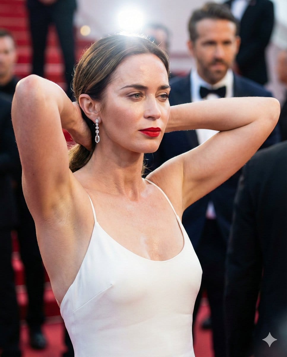Emily Blunt Red Carpet Portrait with Extreme Technical Detail