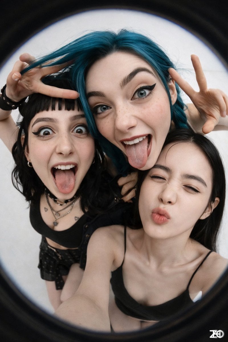 Exaggerated Group Photo with Fisheye Lens