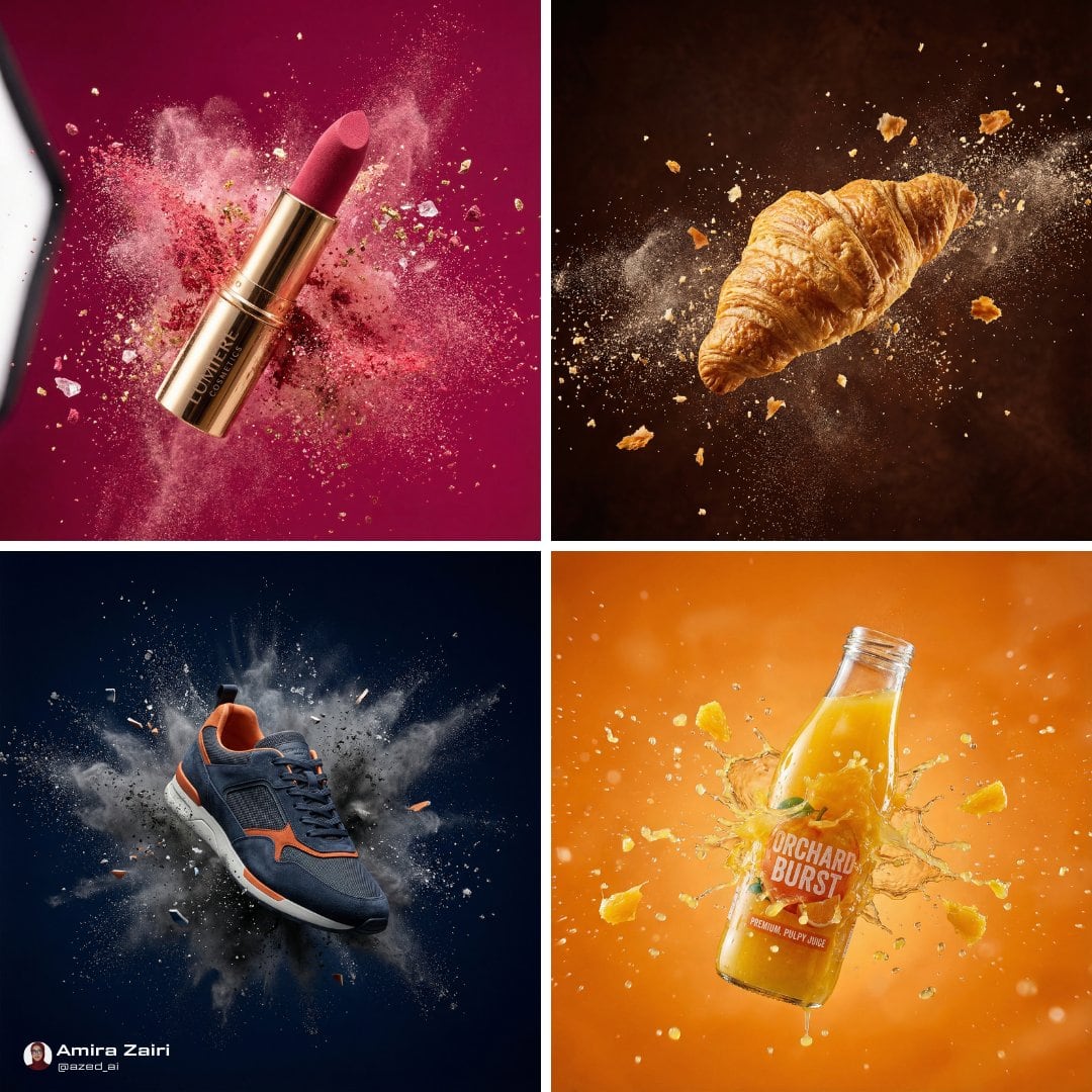 Explosive Mid-Air Product Shot