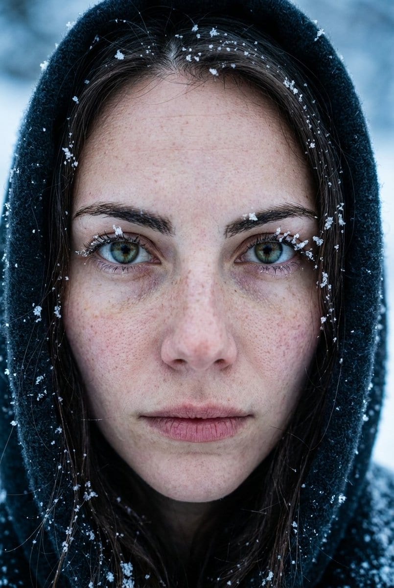 Extreme Close-Up Portrait with Realistic Skin Texture