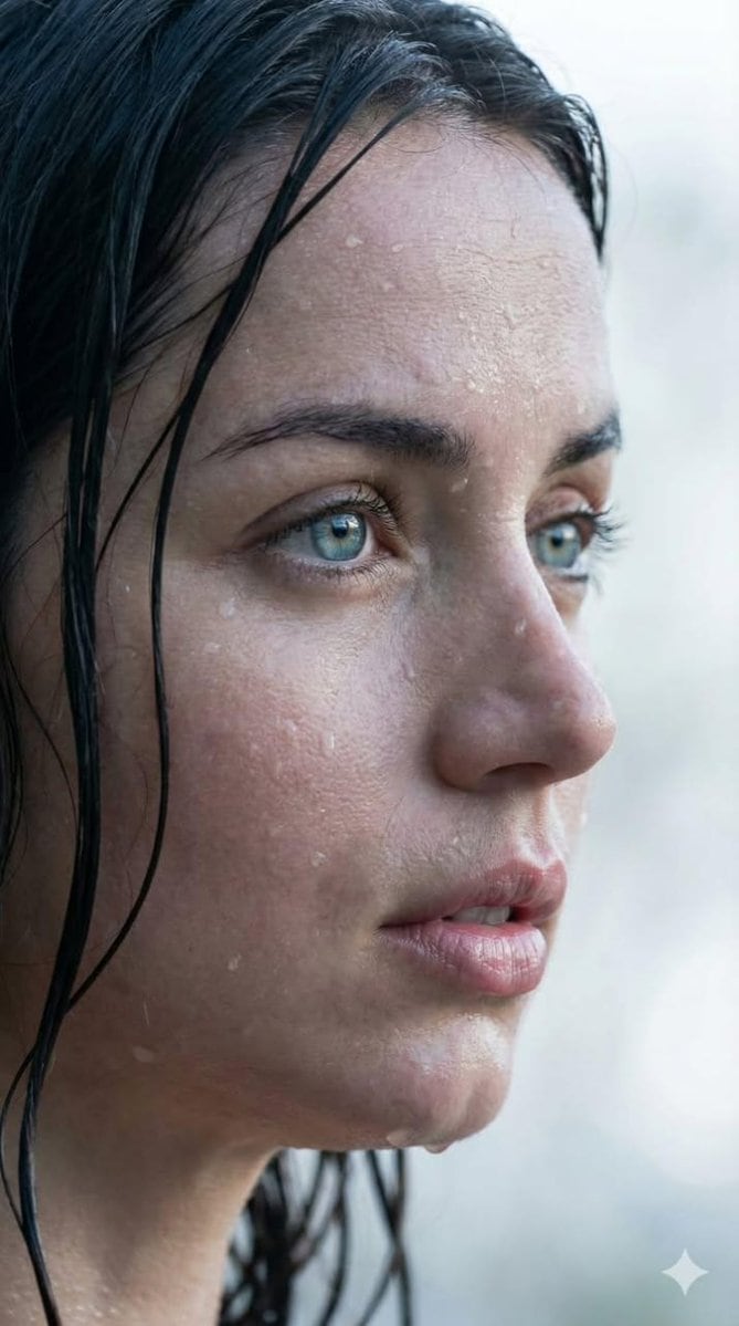 Extreme Wet Close-up Portrait with Reference Image