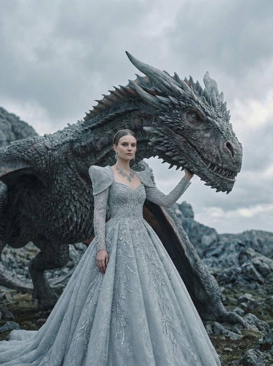 Fantasy Couture Dragon Editorial Portrait