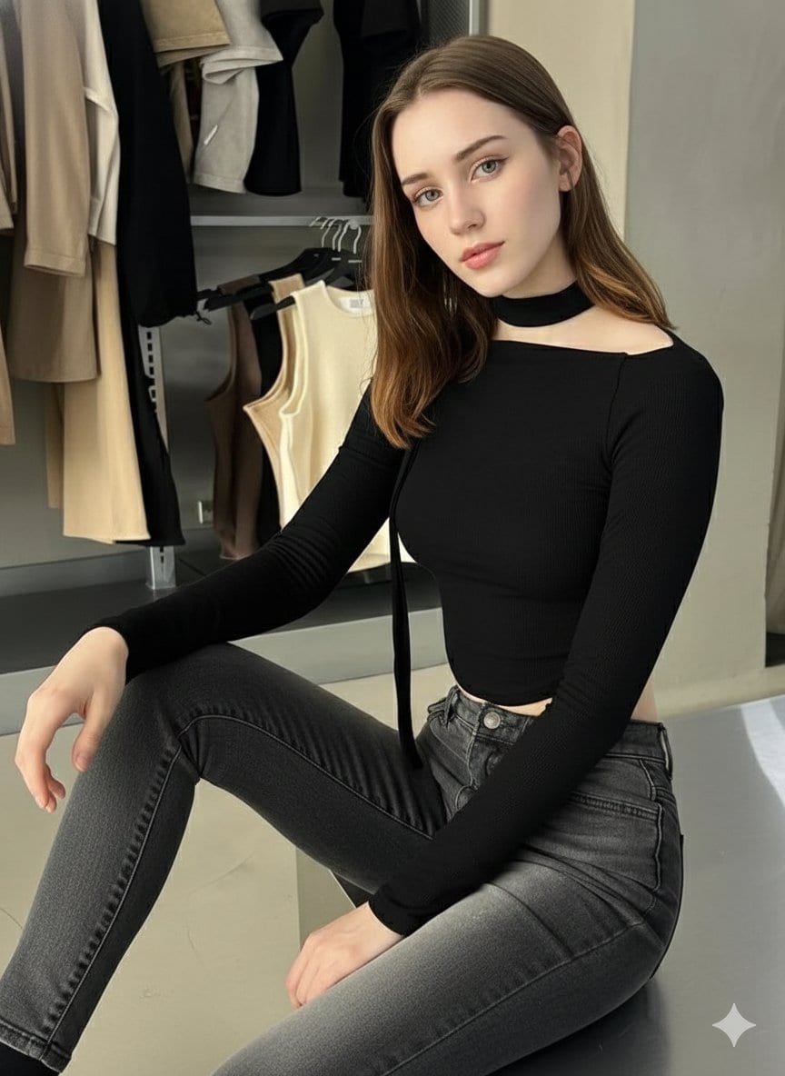 Fashion Try-On Room Selfie Prompt