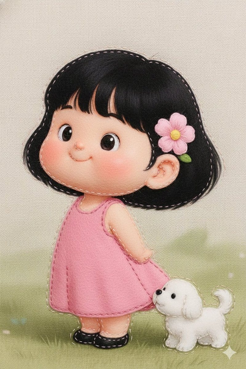 Felt Fabric Applique Art Style Transfer Prompt