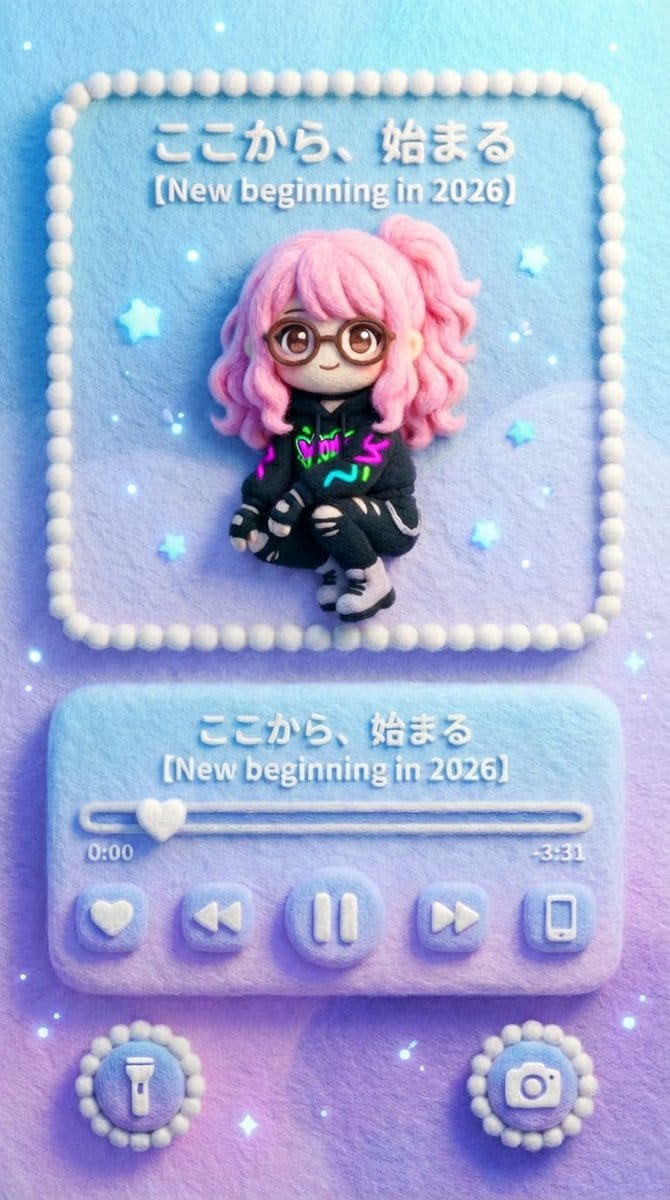 Felted Wool Smartphone Lock Screen Music Player