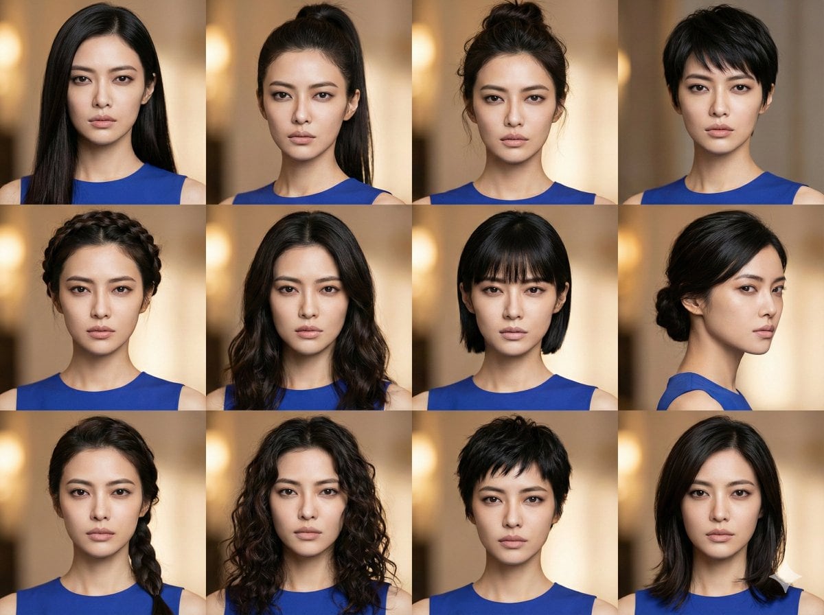 Female Hairstyle Collage for New Year Look