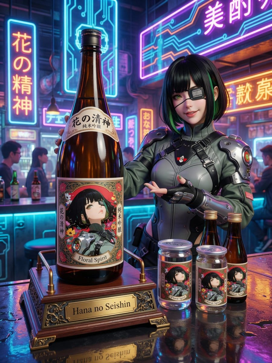 Fictional Sake Brand Bottle Design