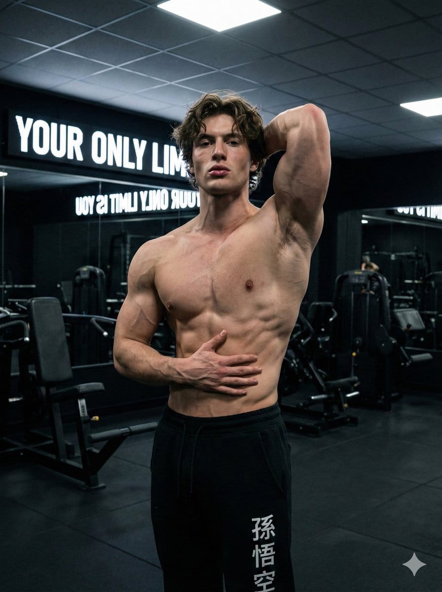 Fitness Studio Man Pose Prompt