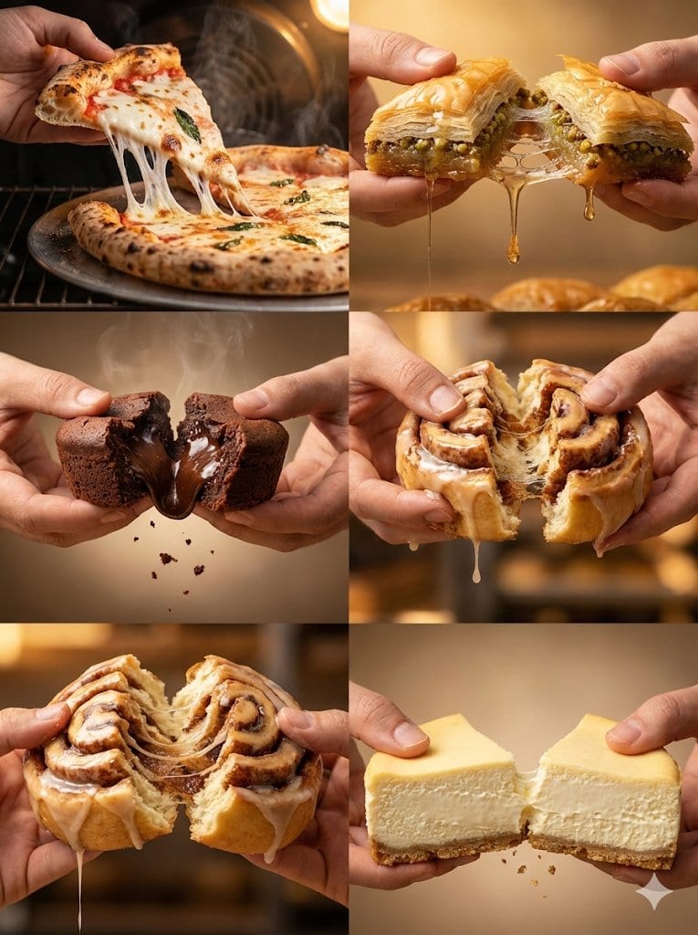 Food Action Photography Series Prompt (Cheese Pull, Syrup Drip)