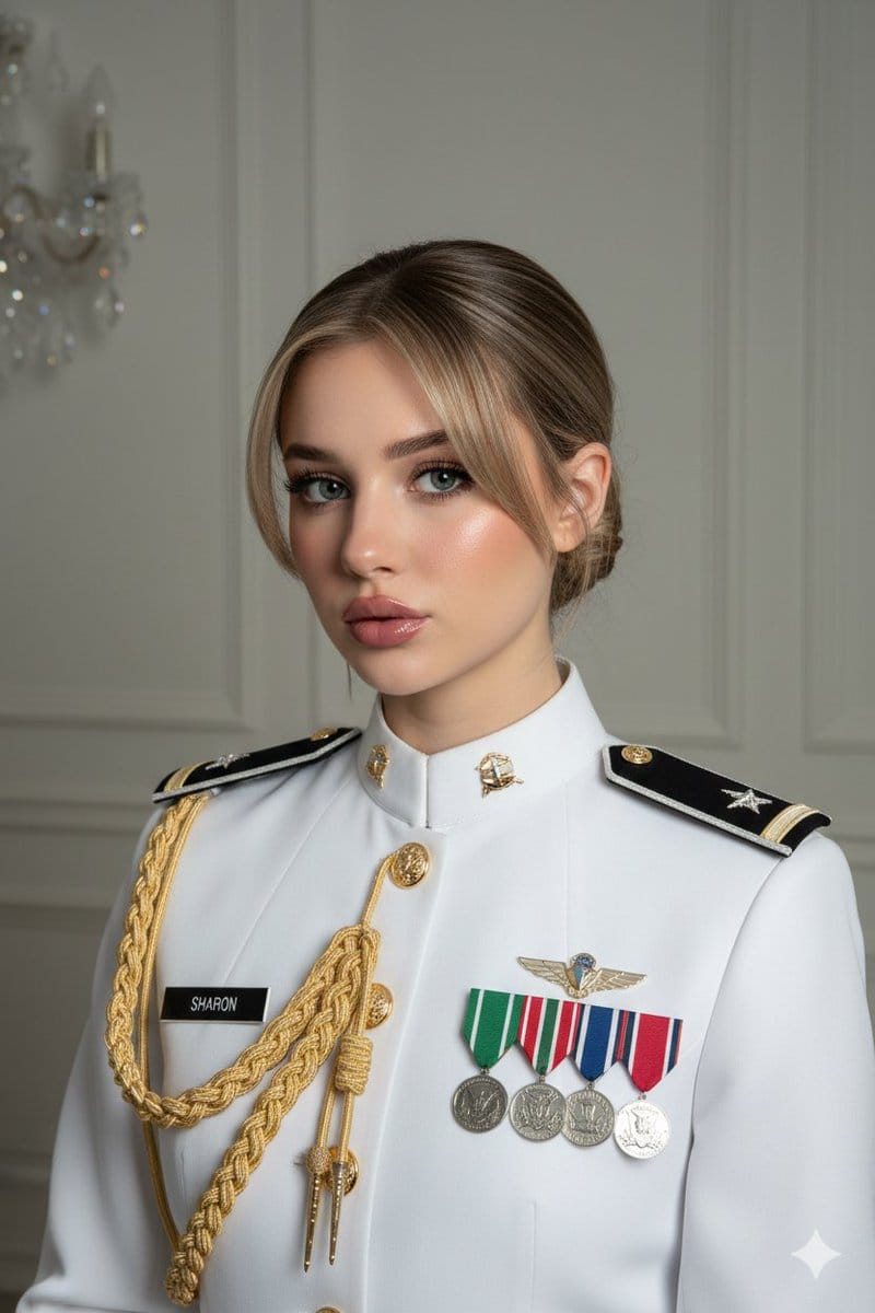 Formal Military Portrait with Identity Lock and Insignia
