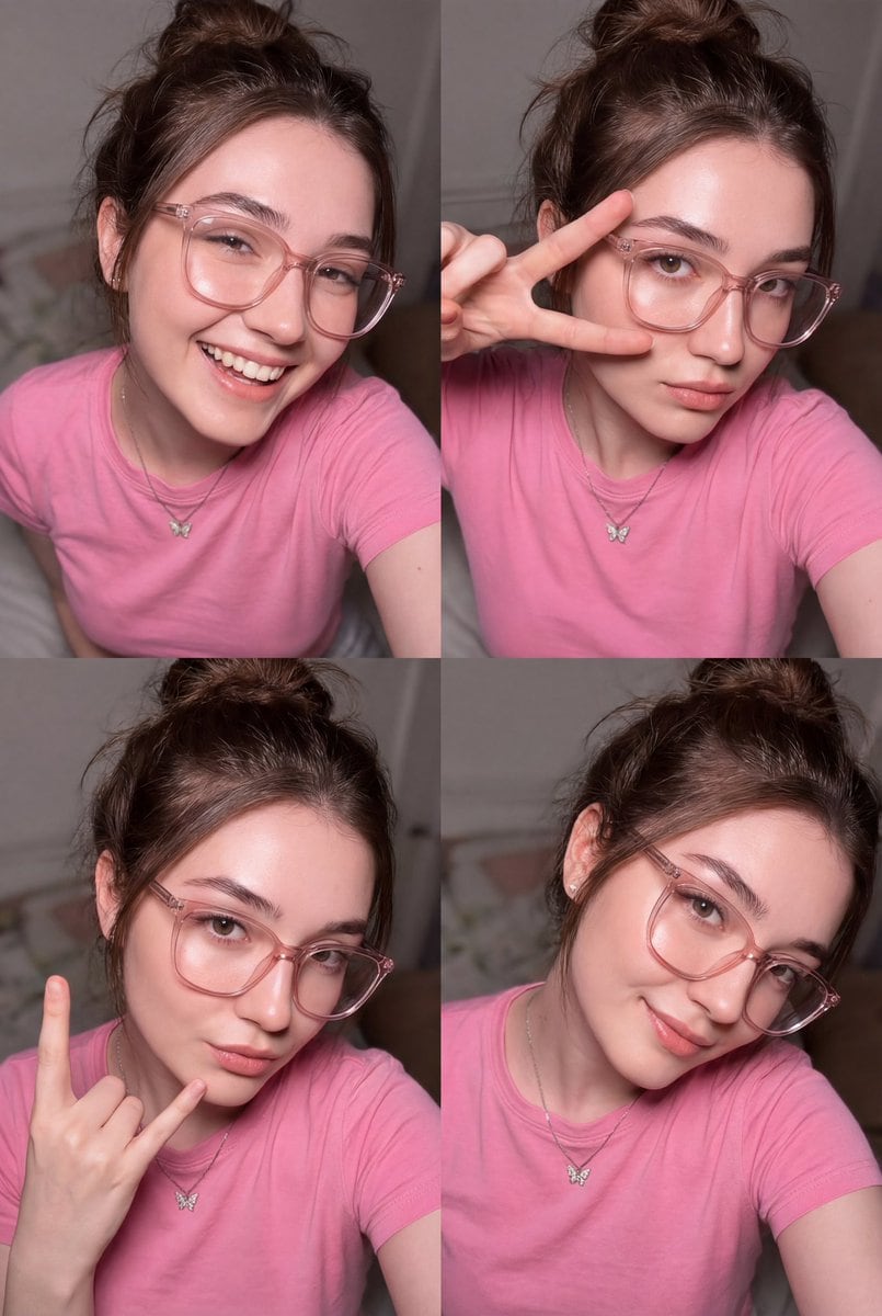 Four-Panel Flash Portrait Collage Prompt